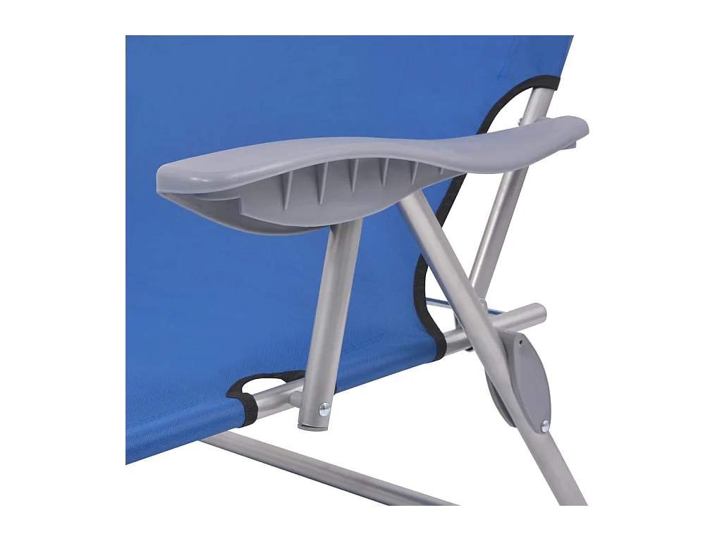 Ligbed met luifel staal blauw NL185335