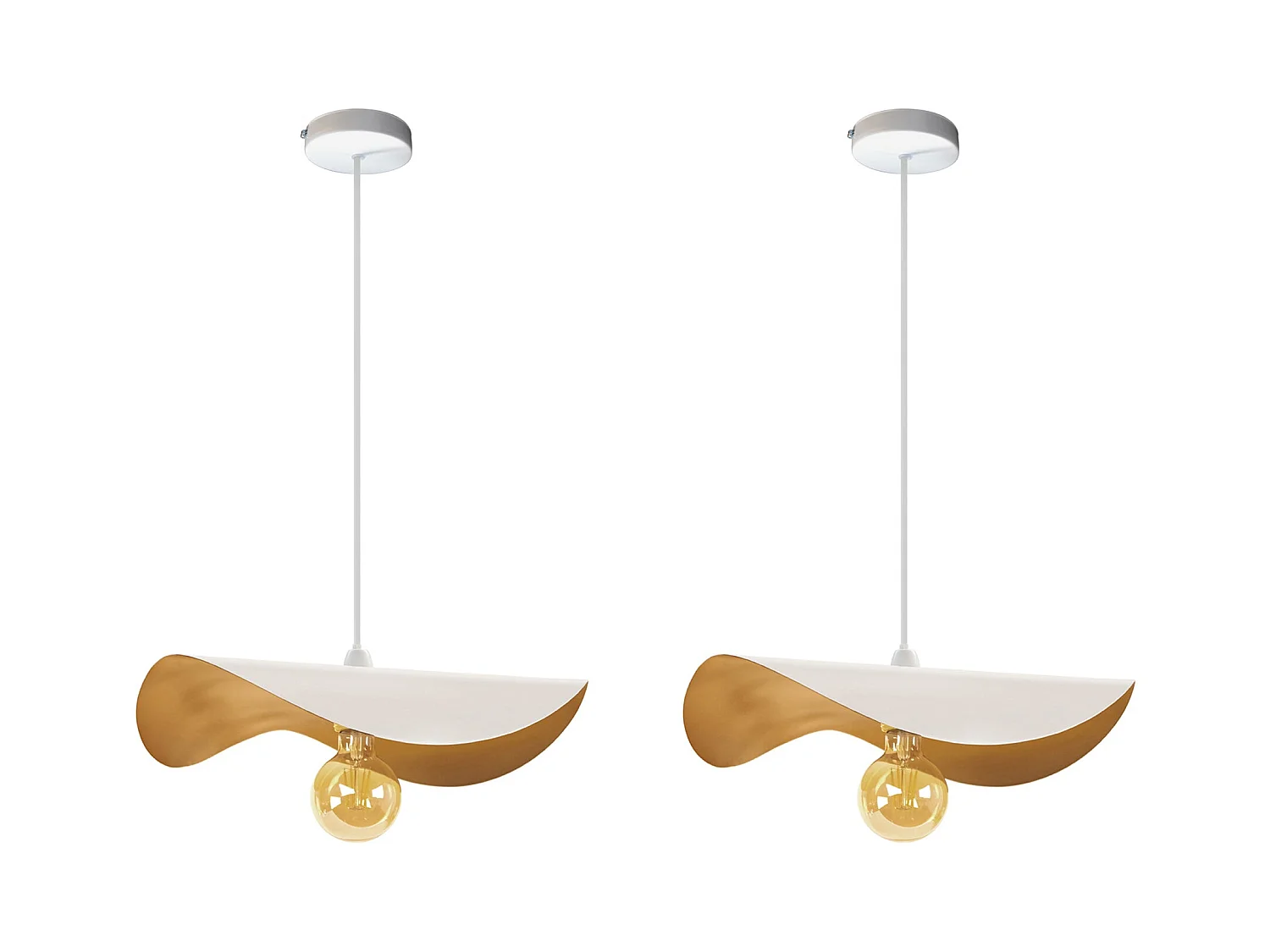 Suspension TOSEL ,métal,Blanc   ,H65xD 40xP40cm