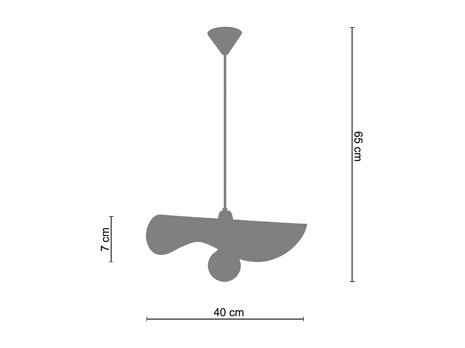 Suspensión  TOSEL ,metal ,blanco,A 65x D40xP40cm