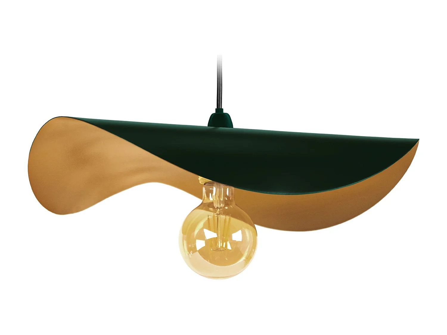 Suspensão TOSEL  MADAME metal chapéu de senhora azul dourado D40 x  H65  cm