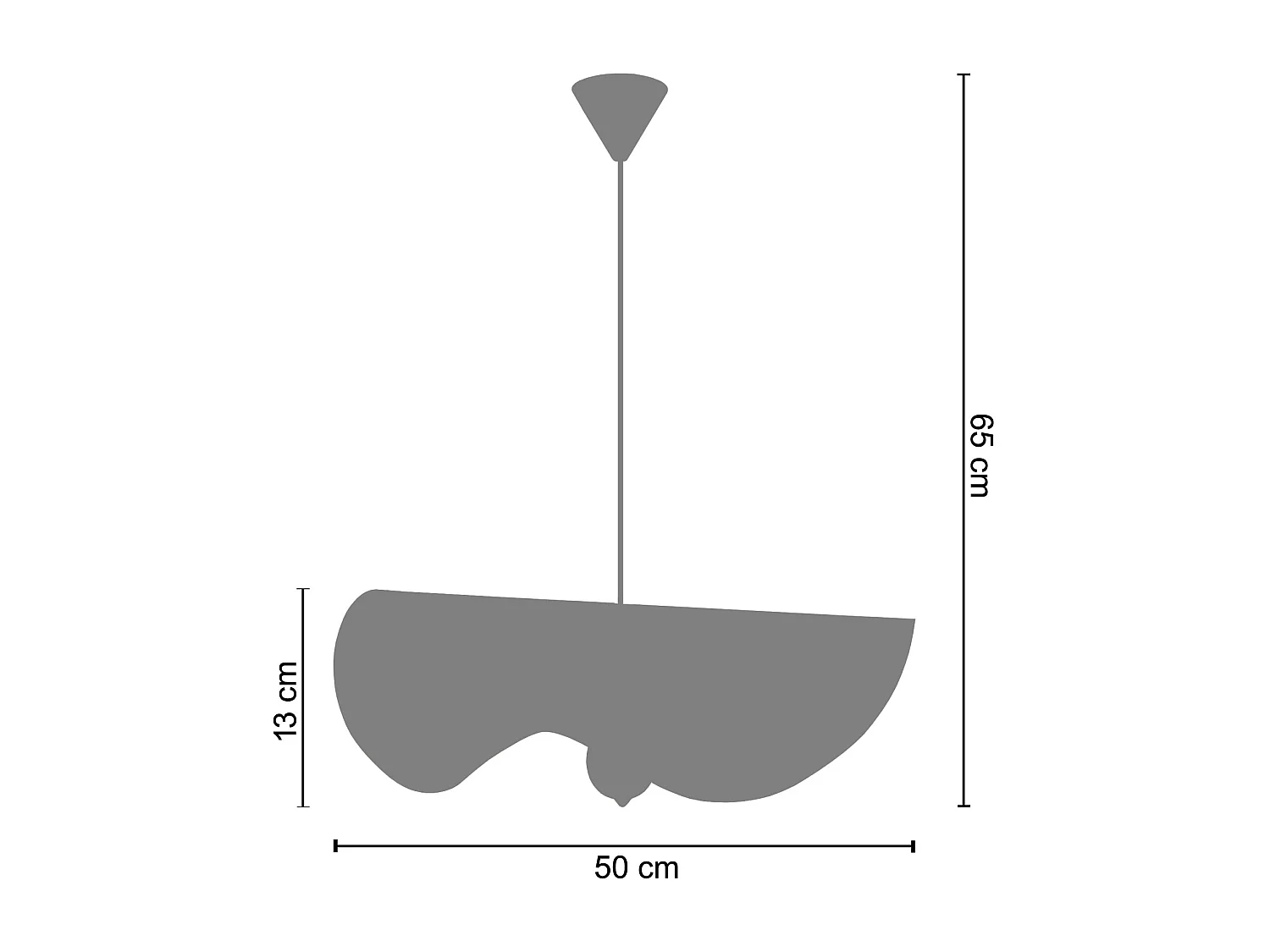 Suspensão TOSEL  GRANDE MADAME vidro cúpula taupe D42 x  H70  cm