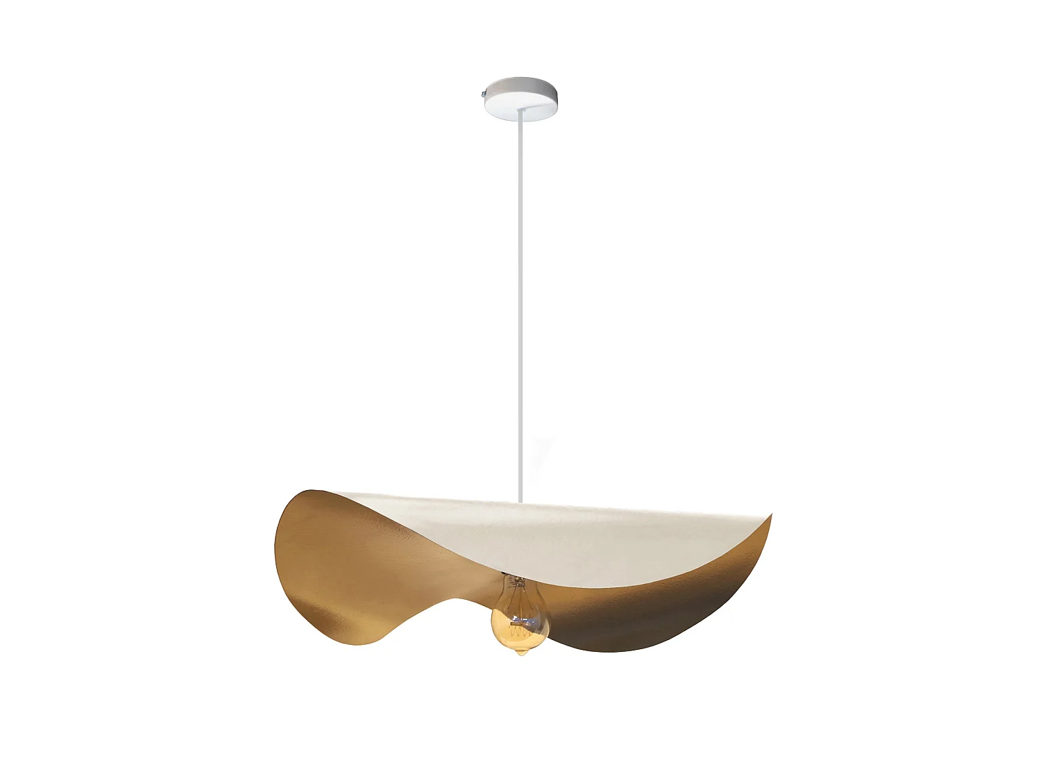 Suspensão TOSEL  GRANDE MADAME vidro cúpula Madeira vermelha D42 x  H70  cm