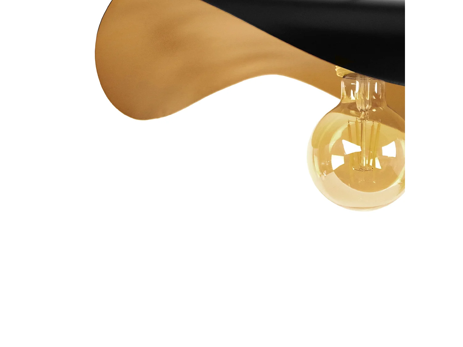 Lampadario a sospensione metallo tovaglia  MADAME nero oro  D'40cm