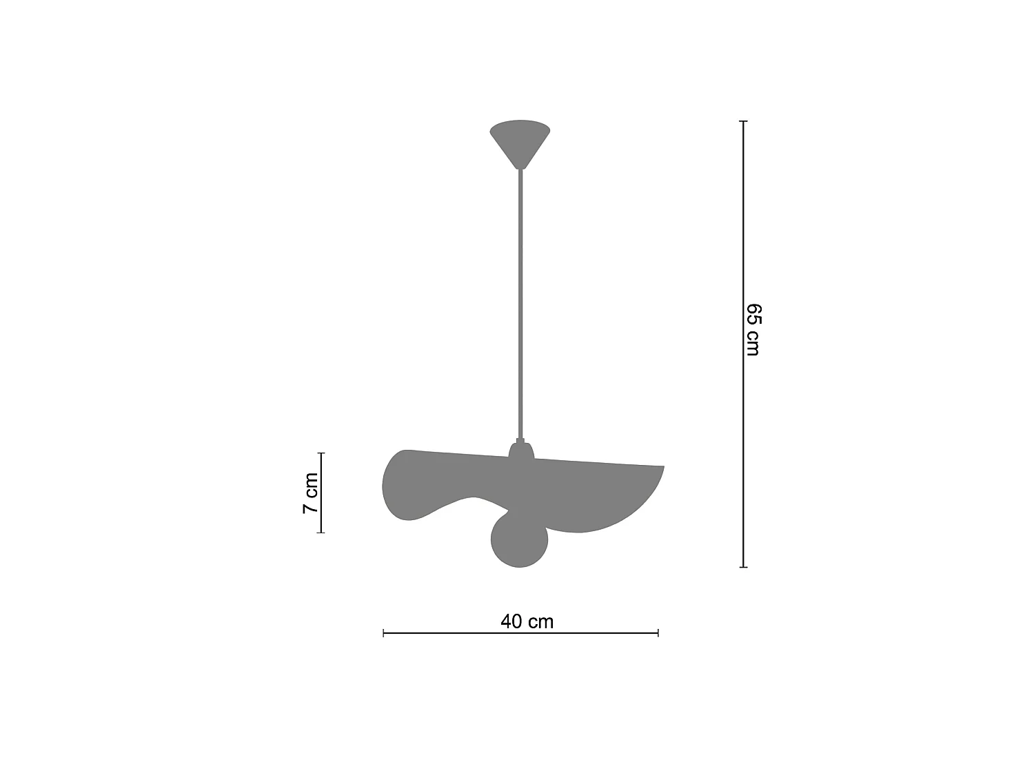 Lampadario a sospensione metallo tovaglia  MADAME nero oro  D'40cm