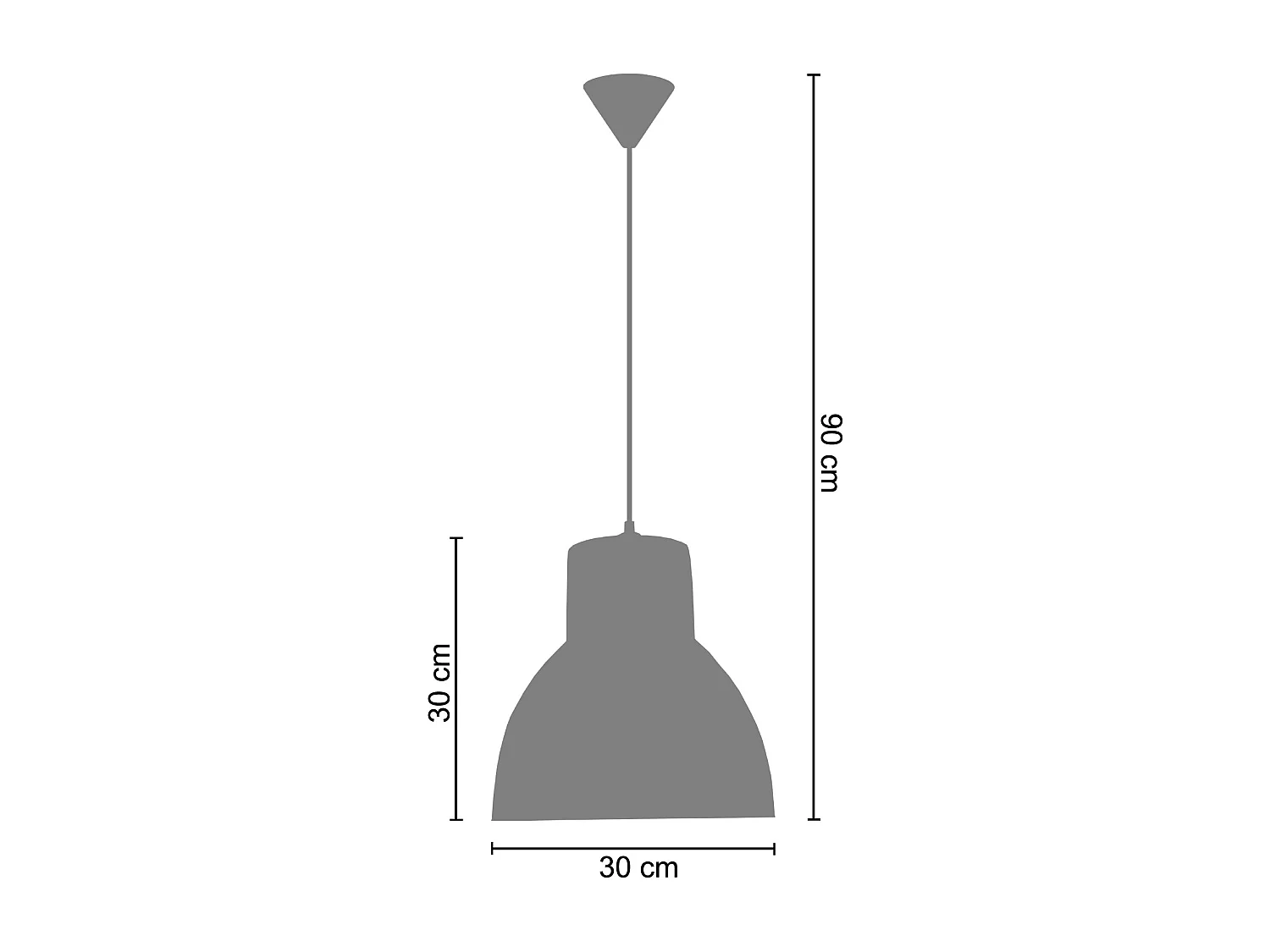 Suspensão TOSEL  CLOCHE verreA vidro cúpula laranja D30 x  H90  cm