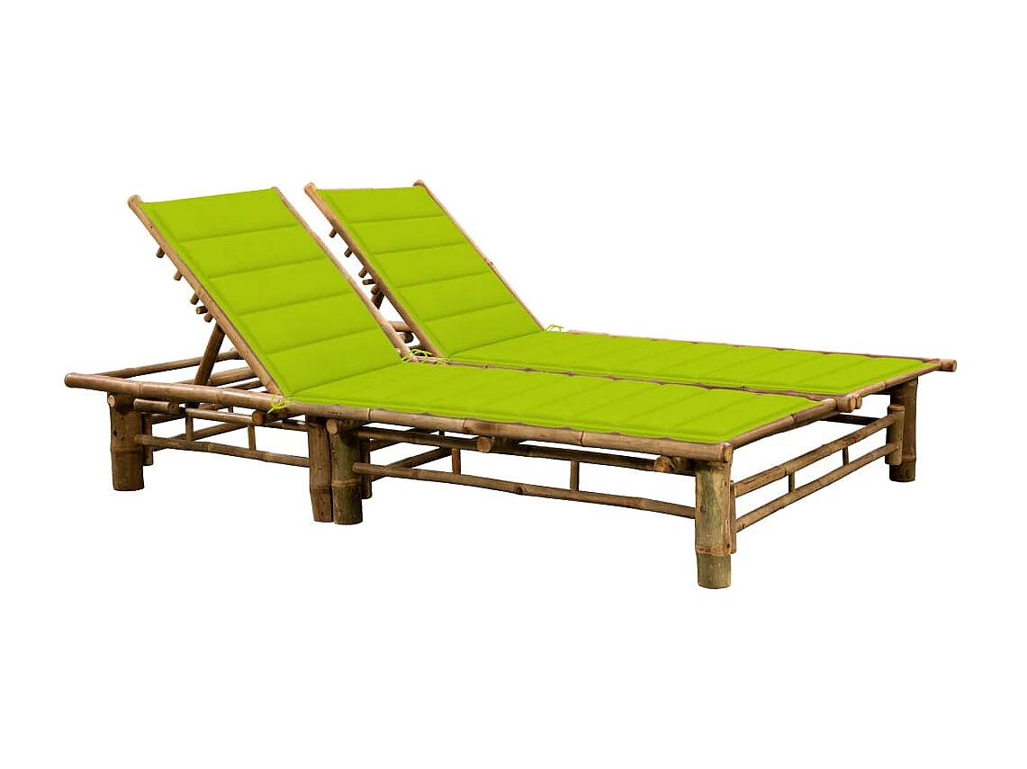 Ligbed 2-persoons met kussens bamboe NL990778