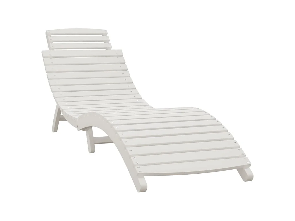 Bain de soleil blanc 184x55x64 cm bois massif d'acacia PEWV29982
