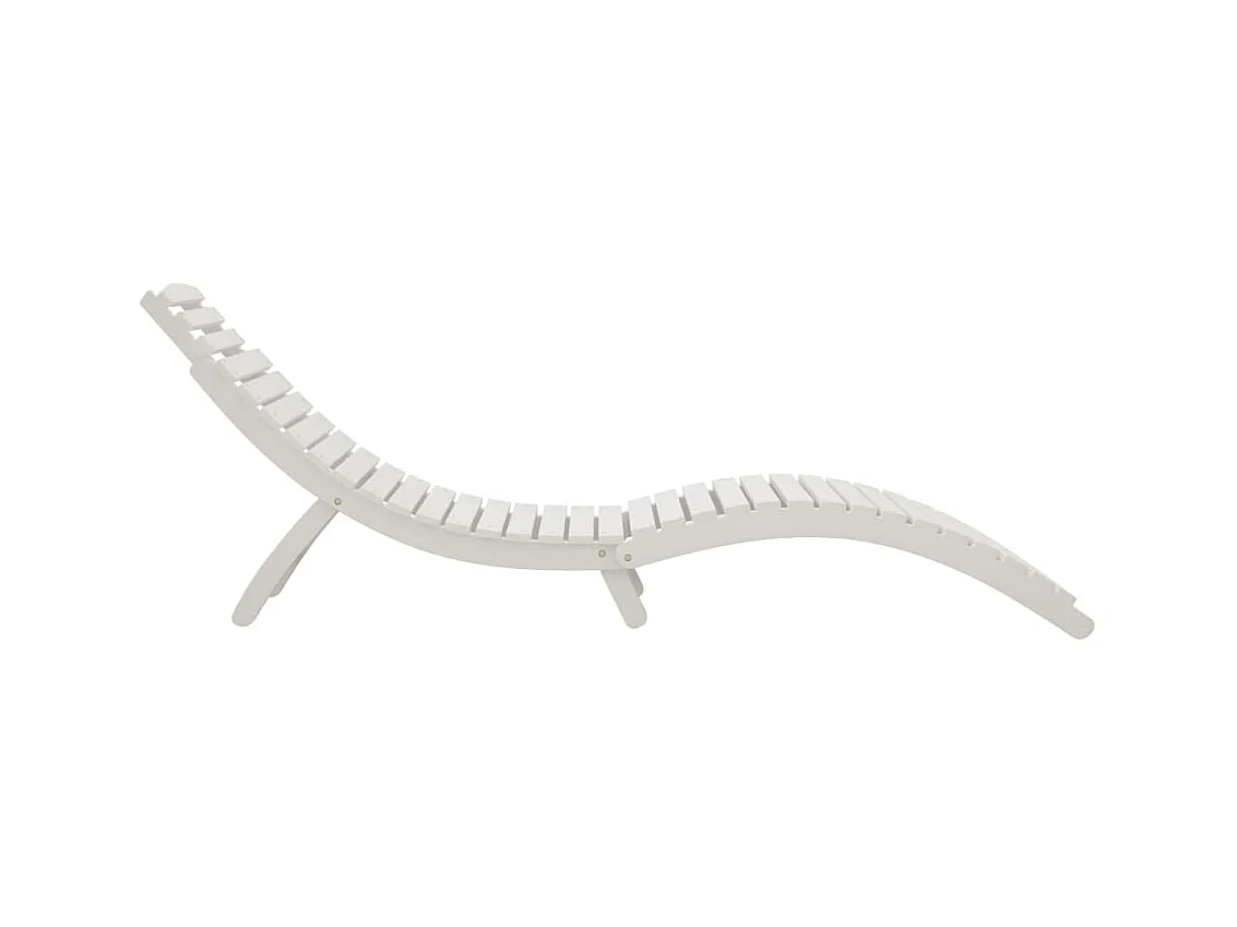 Bain de soleil blanc 184x55x64 cm bois massif d'acacia PEWV29982