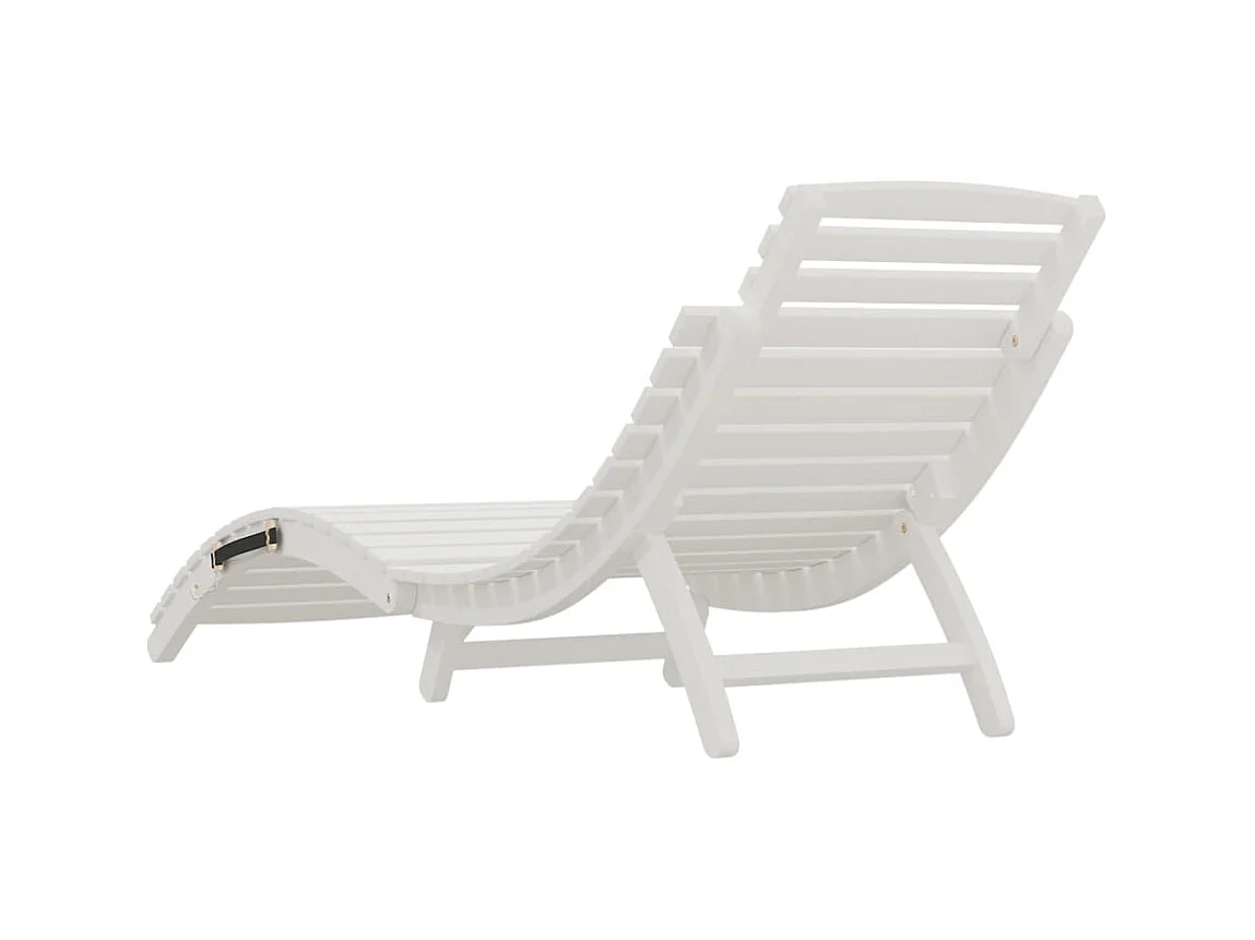 Bain de soleil blanc 184x55x64 cm bois massif d'acacia PEWV29982