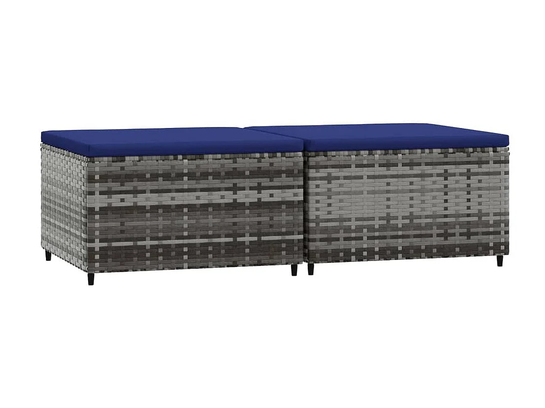 Canapés de jardin et coussins 2 pcs gris résine tressée LQF55131