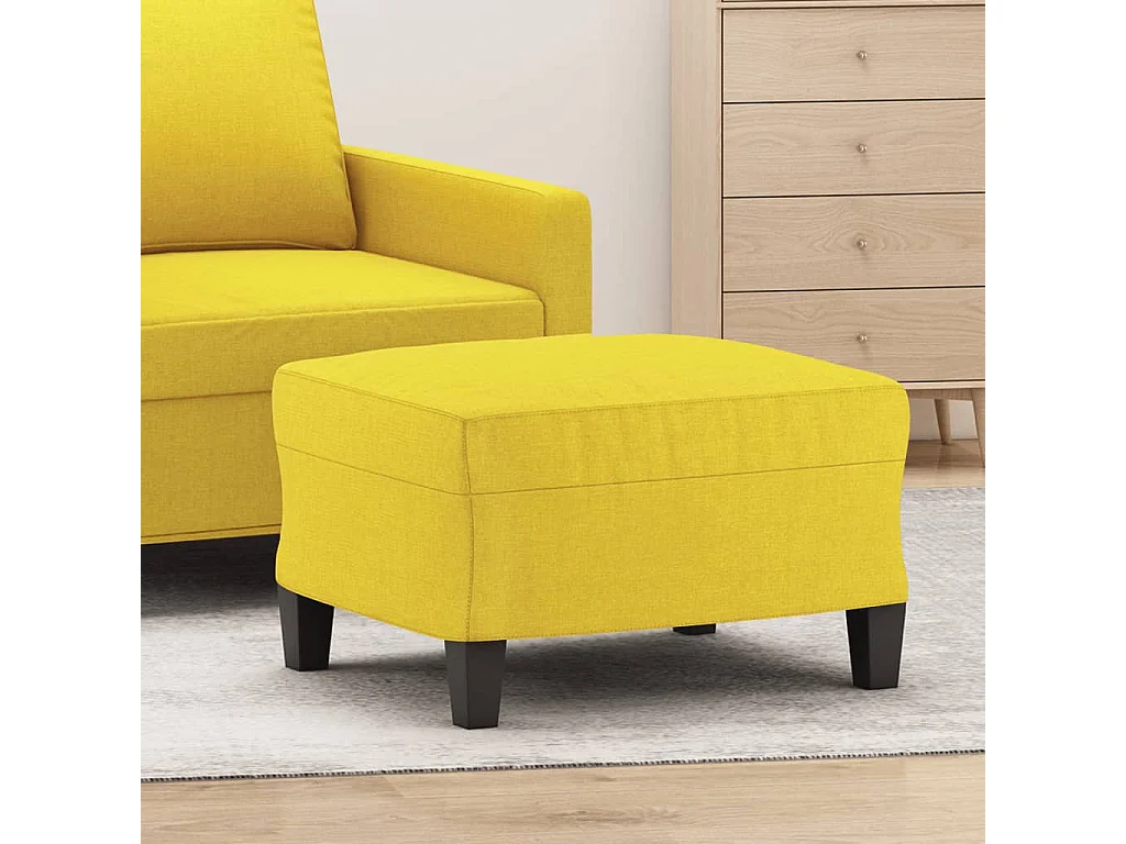 Reposapiés de tela amarillo claro 60x50x41 cm ES19937