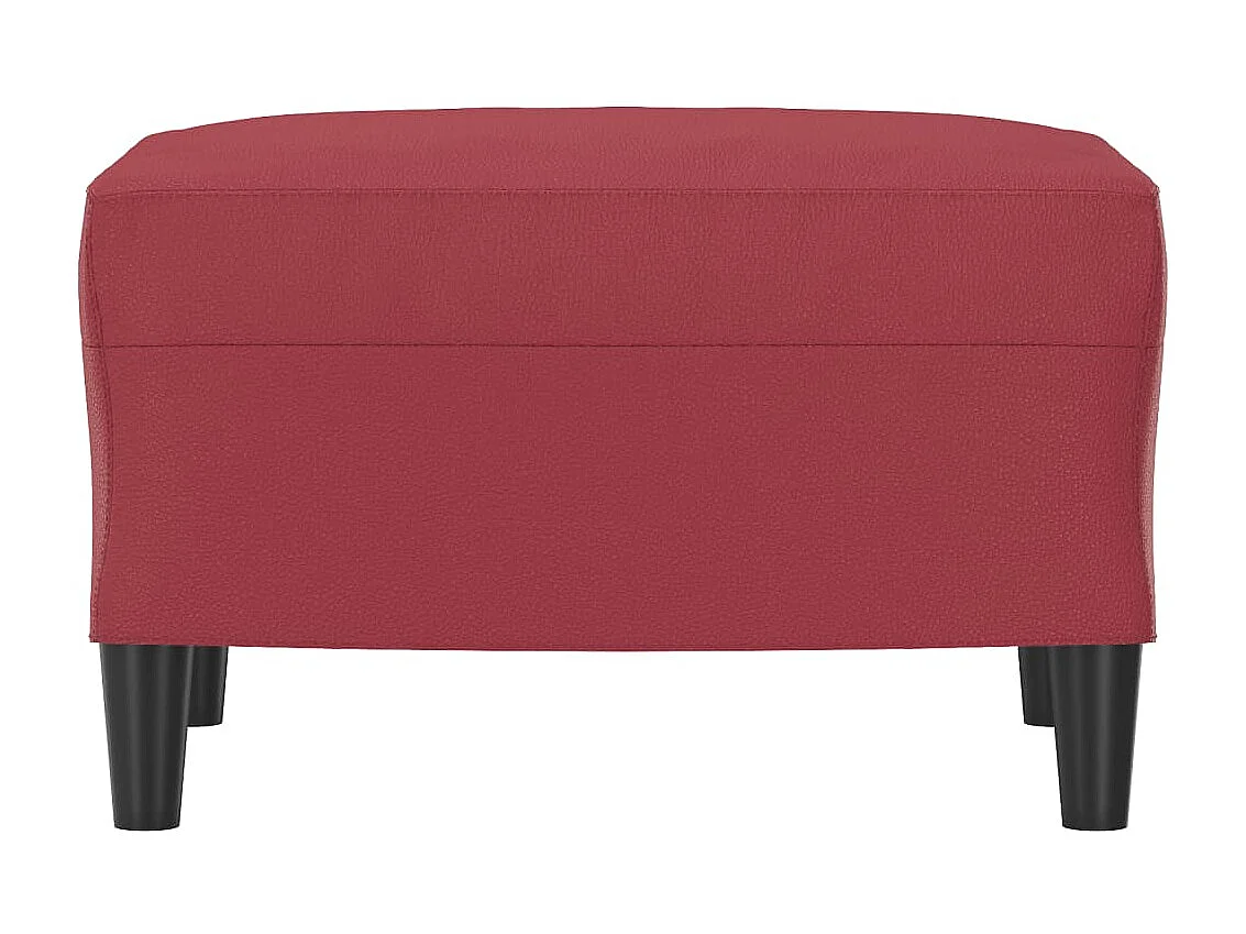 Apoio de pés 60x50x41 cm couro artificial vermelho tinto PT409769
