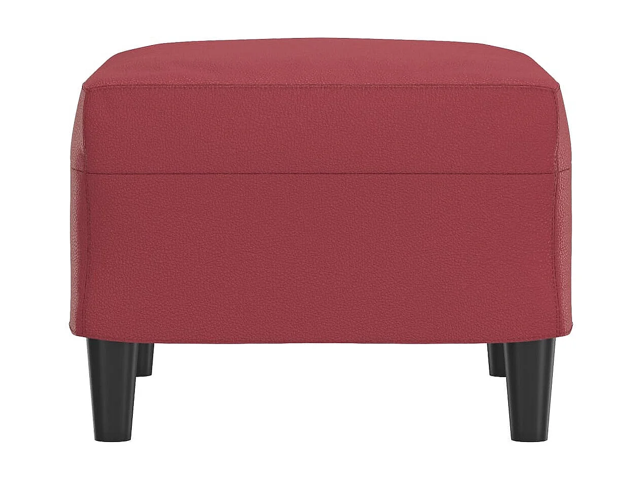 Apoio de pés 60x50x41 cm couro artificial vermelho tinto PT409769