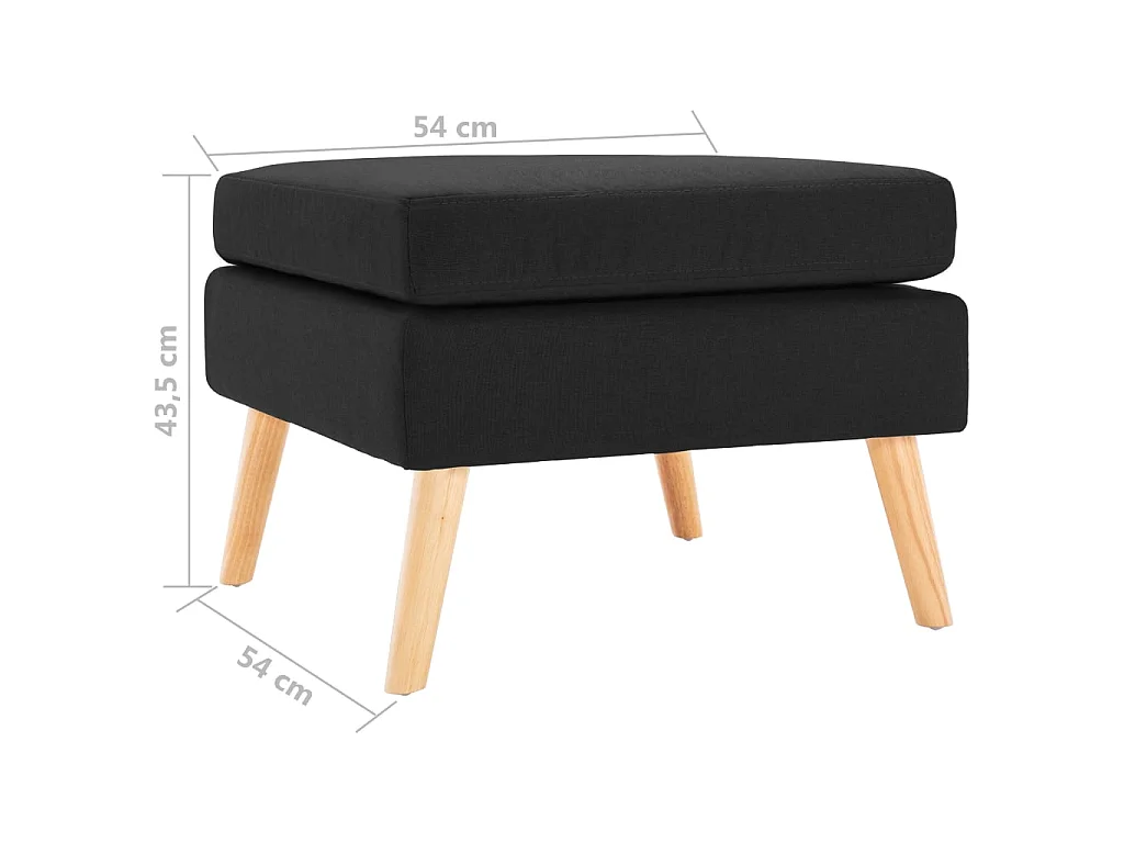 Repose-pied Noir Tissu LQF27055