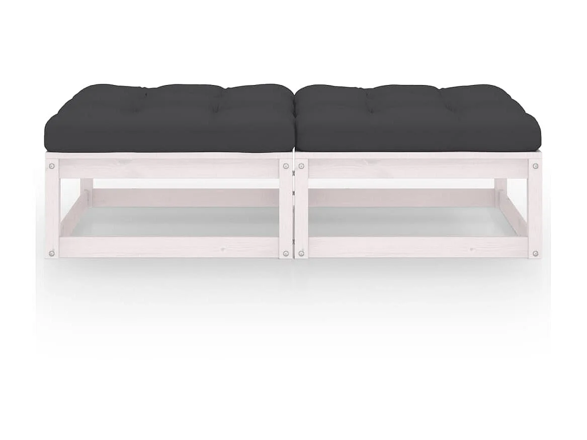 2 pcs Canapés de jardin avec coussins Bois de pin solide LQF67881