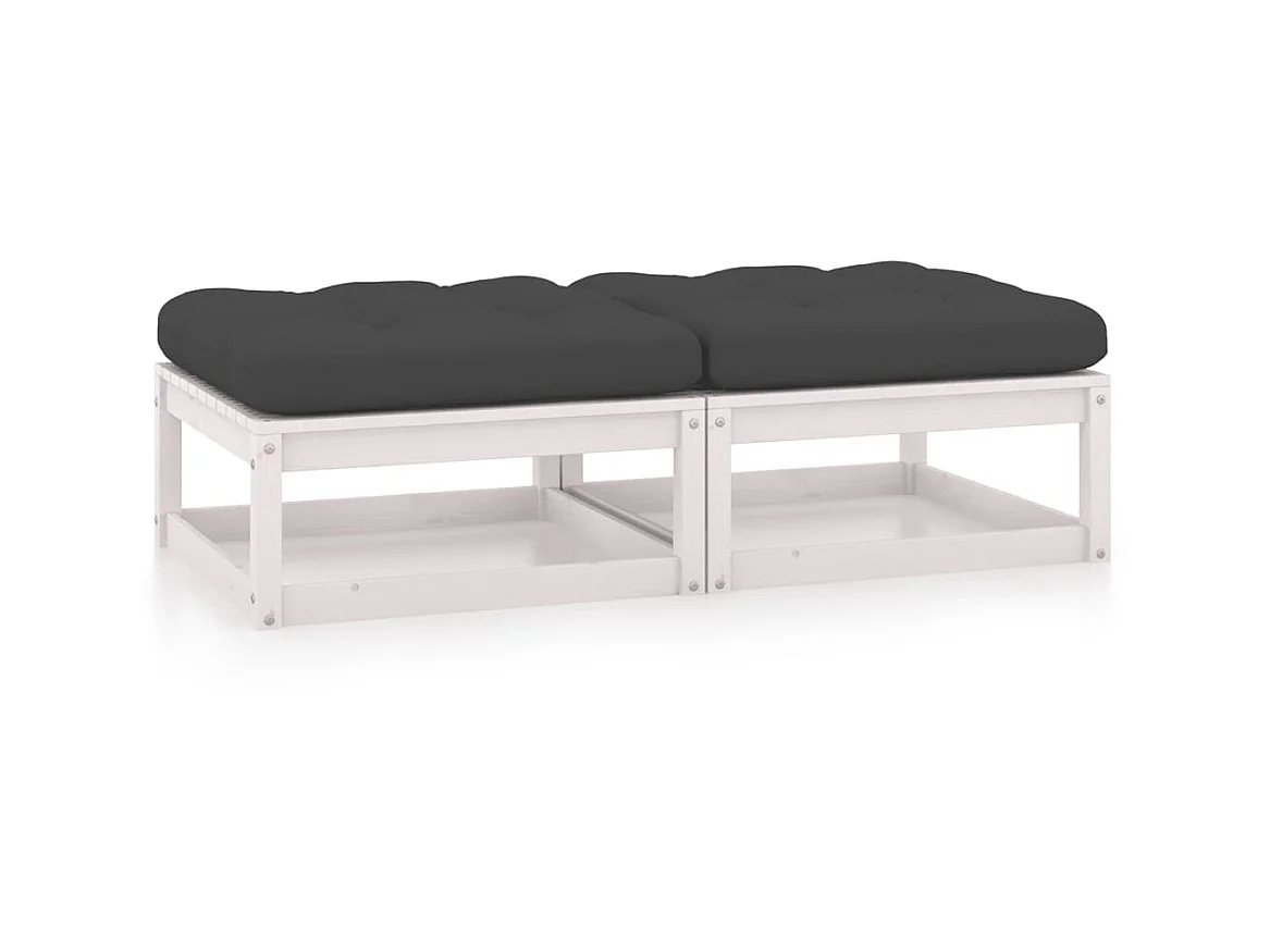 2 pcs Canapés de jardin avec coussins Bois de pin solide LQF67881