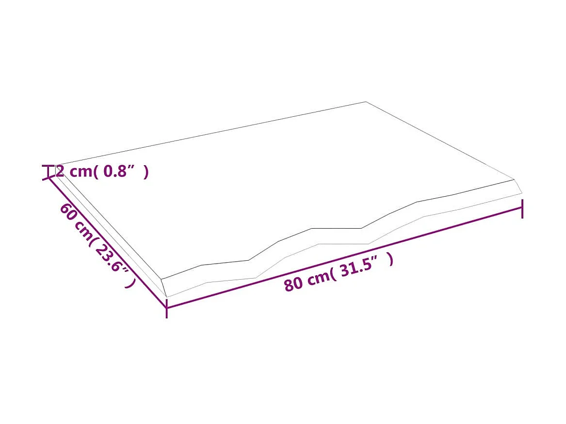Étagère murale marron clair 80x60x2 cm bois chêne massif traité OFR97813 BonneVie Meuble