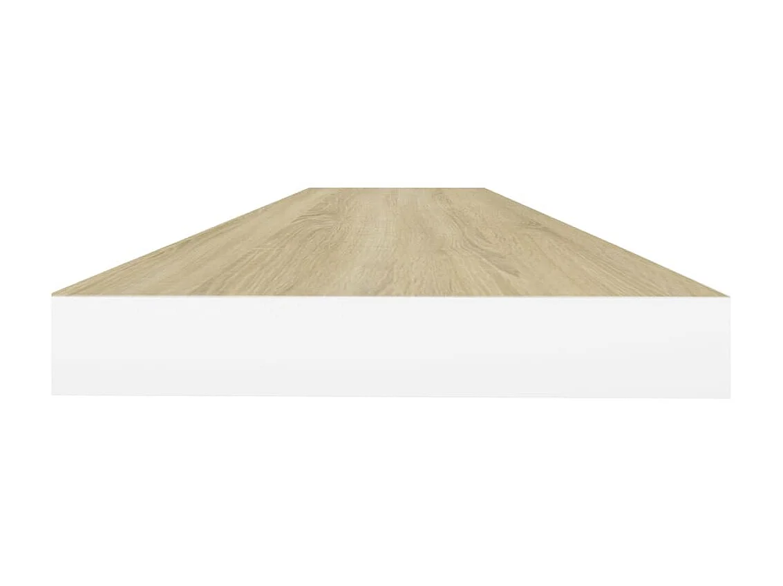 Étagères murales 2 pcs chêne et blanc 120x23,5x3,8 cm MDF OFR70246 BonneVie Meuble