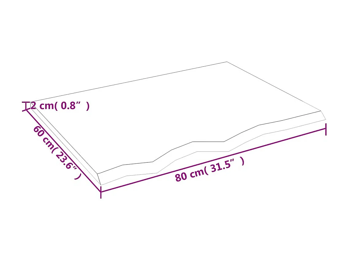 Étagère murale marron foncé 80x60x2 cm bois chêne massif traité OFR43983 BonneVie Meuble