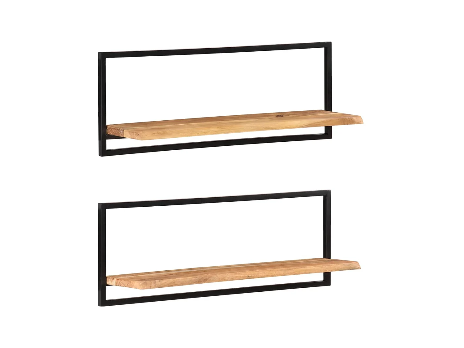 Étagères murales 2 pcs 100x24x35 cm Bois d'acacia et acier OFR32882 BonneVie Meuble