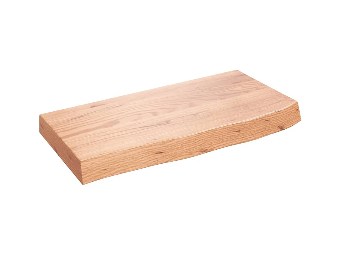 Étagère murale marron clair bois chêne massif traité OFR39100 BonneVie Meuble