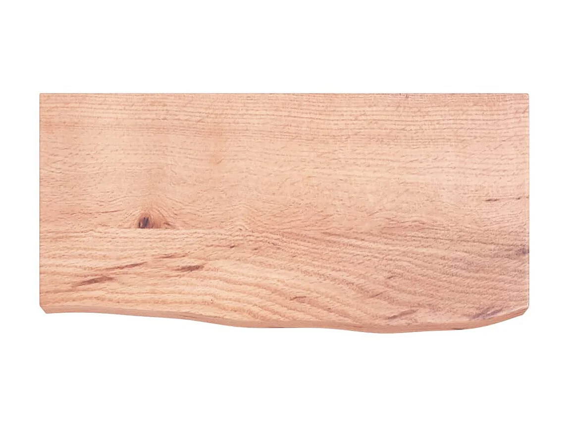 Étagère murale marron clair bois chêne massif traité OFR39100 BonneVie Meuble