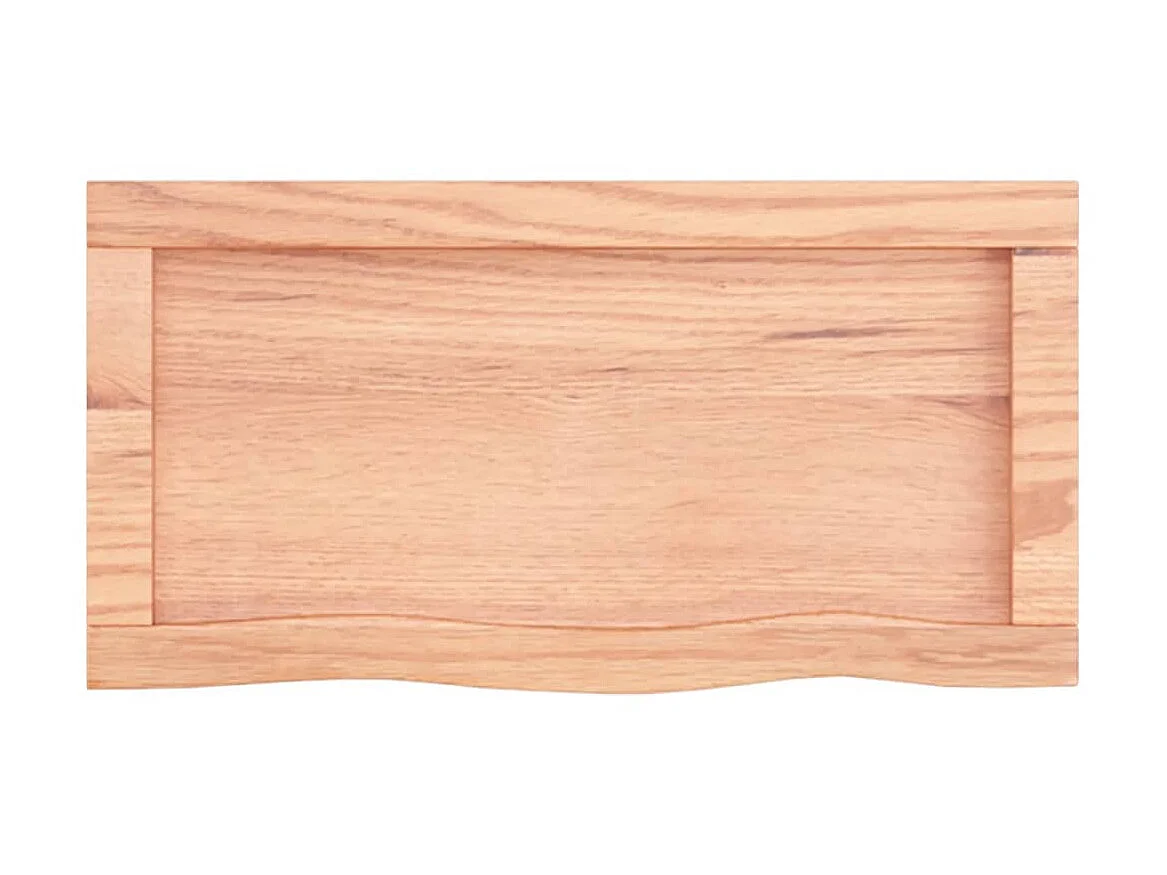 Étagère murale marron clair bois chêne massif traité OFR39100 BonneVie Meuble