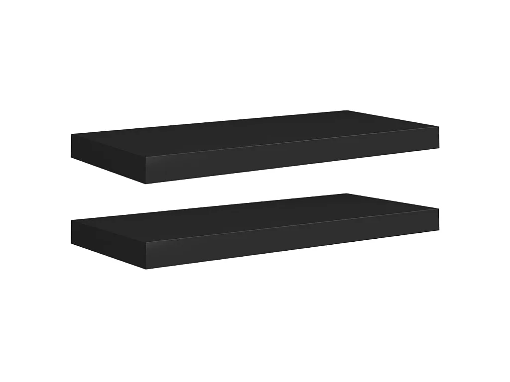 Estantes de pared de pared 2 uds MDF negro 60x23,5x3,8 cm ES19095