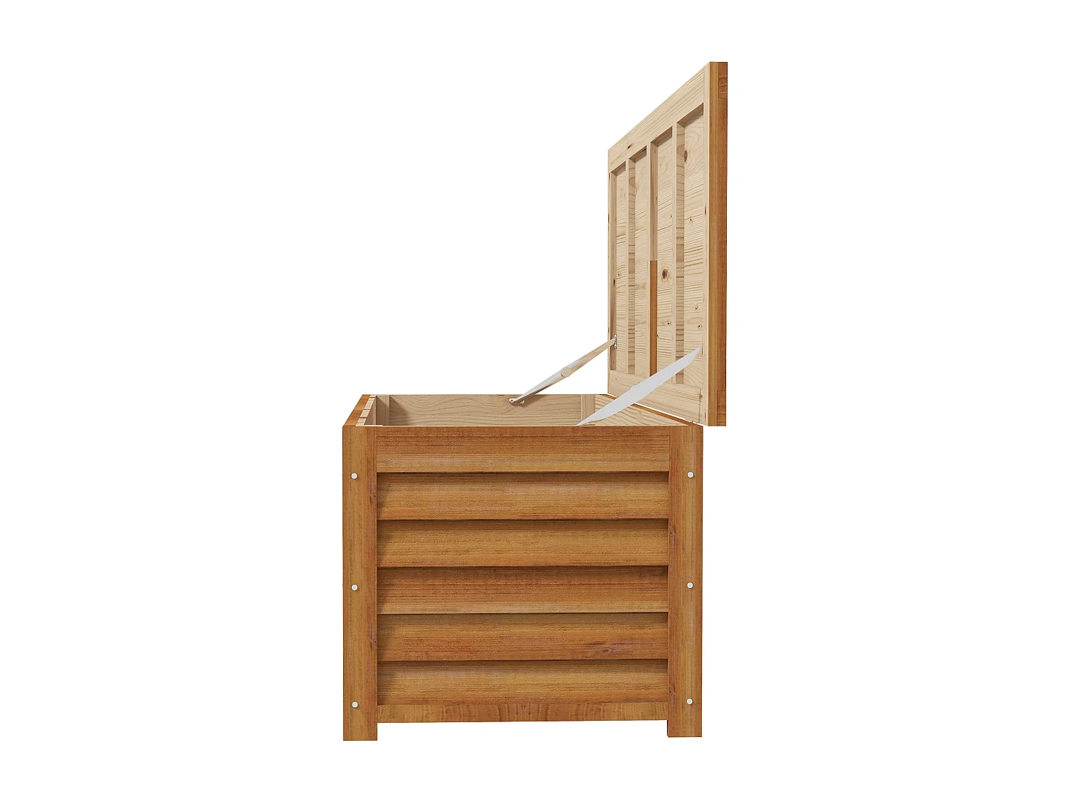 Coffre de rangement extérieur 176L - dim. 130L x 50l x 45H cm - poignée - bois marron