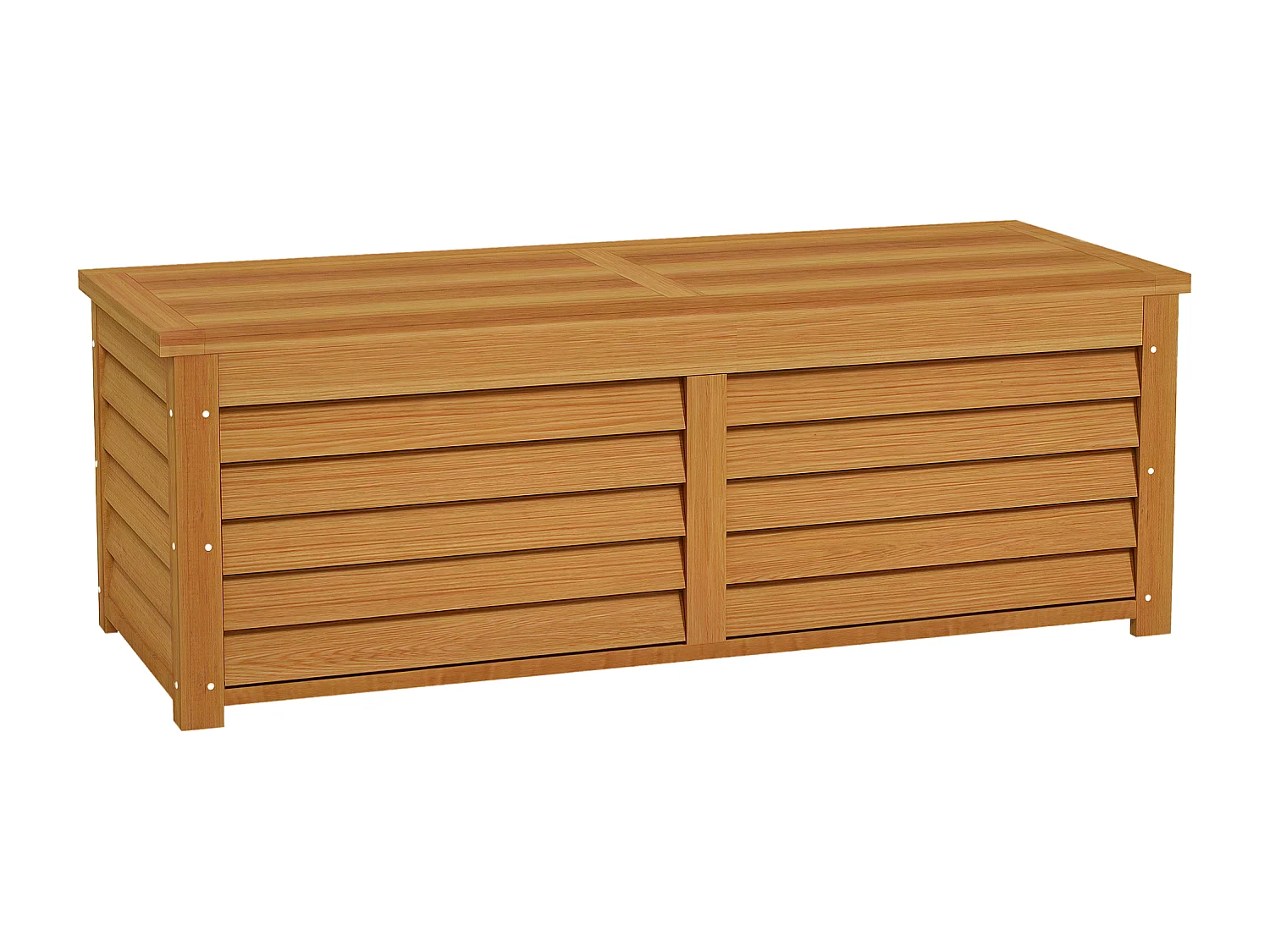 Coffre de rangement extérieur 176L - dim. 130L x 50l x 45H cm - poignée - bois marron