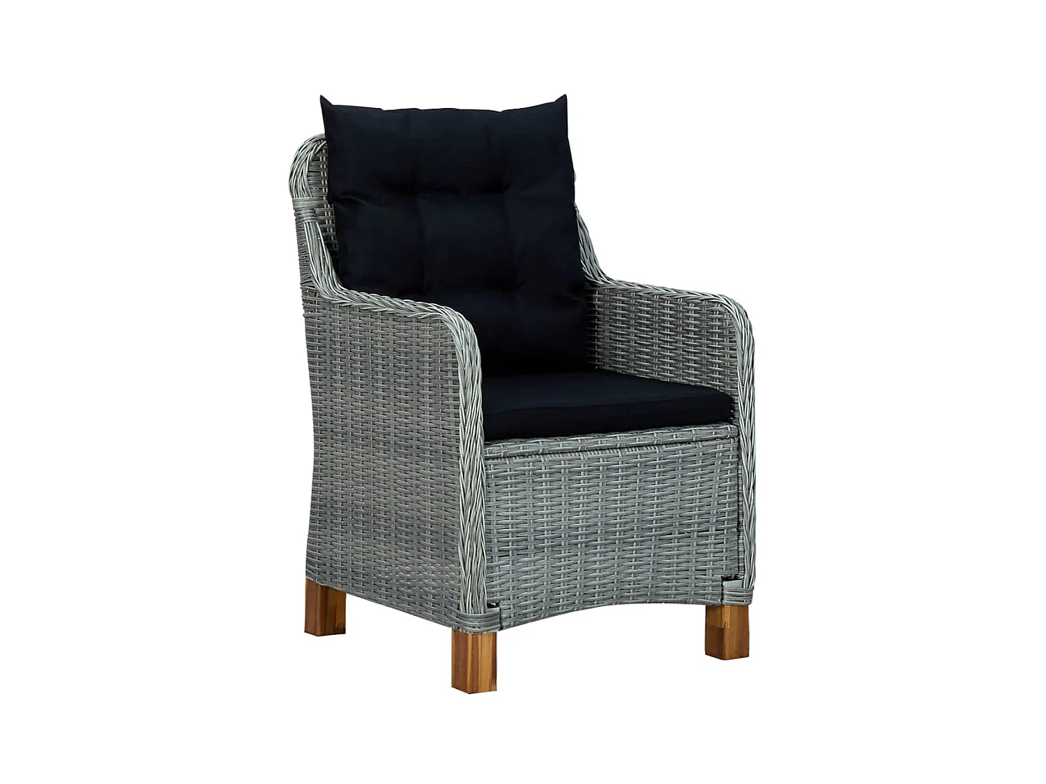 Chaises de jardin avec coussins 2 pcs Résine tressée Gris clair SEF91335