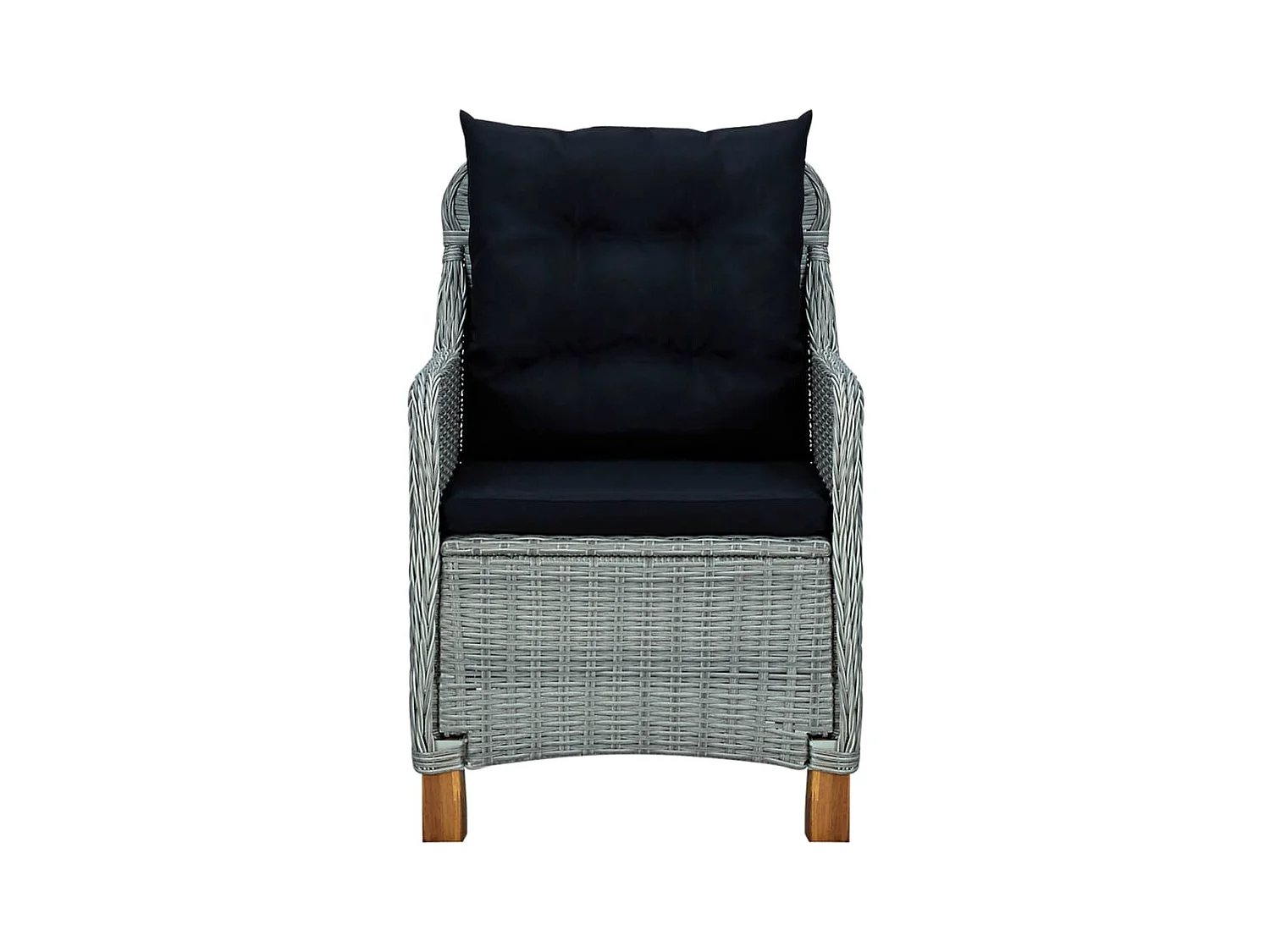 Chaises de jardin avec coussins 2 pcs Résine tressée Gris clair SEF91335
