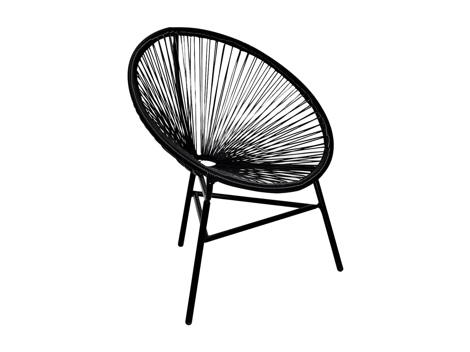 Chaise de jardin forme de lune Résine tressée Noir SEF73583