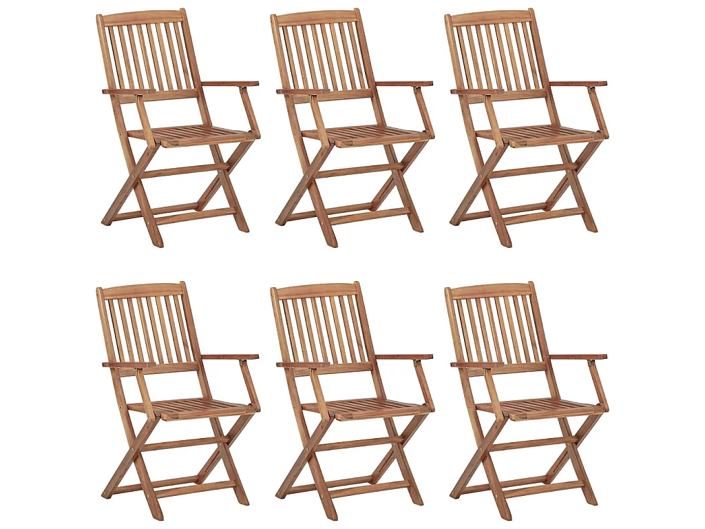 Klappbare Gartenstühle 6 Stk.| Outdoor-Stuhl mit Kissen Massivholz Akazie -gkd98953