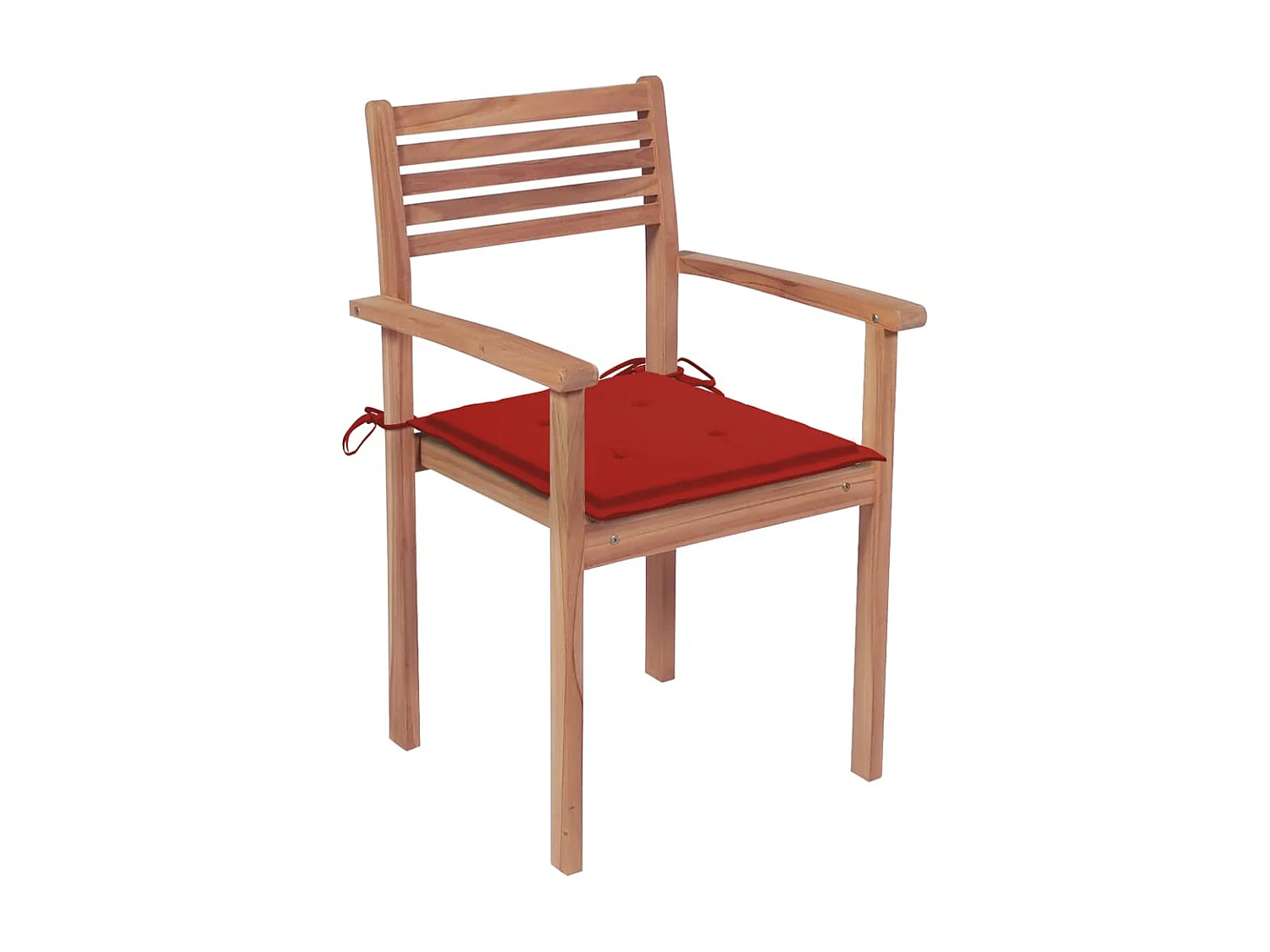 Tuinstoelen 2 st met rode kussens massief teakhout NL19391