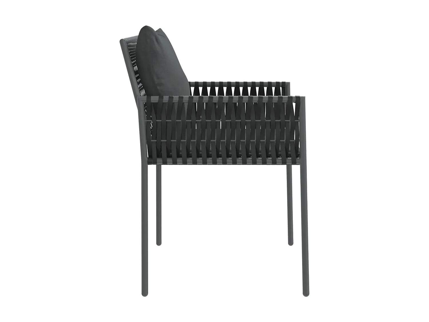 Chaises de jardin avec coussins lot de 4 noir 54x61x83 cm rotin SEF47791