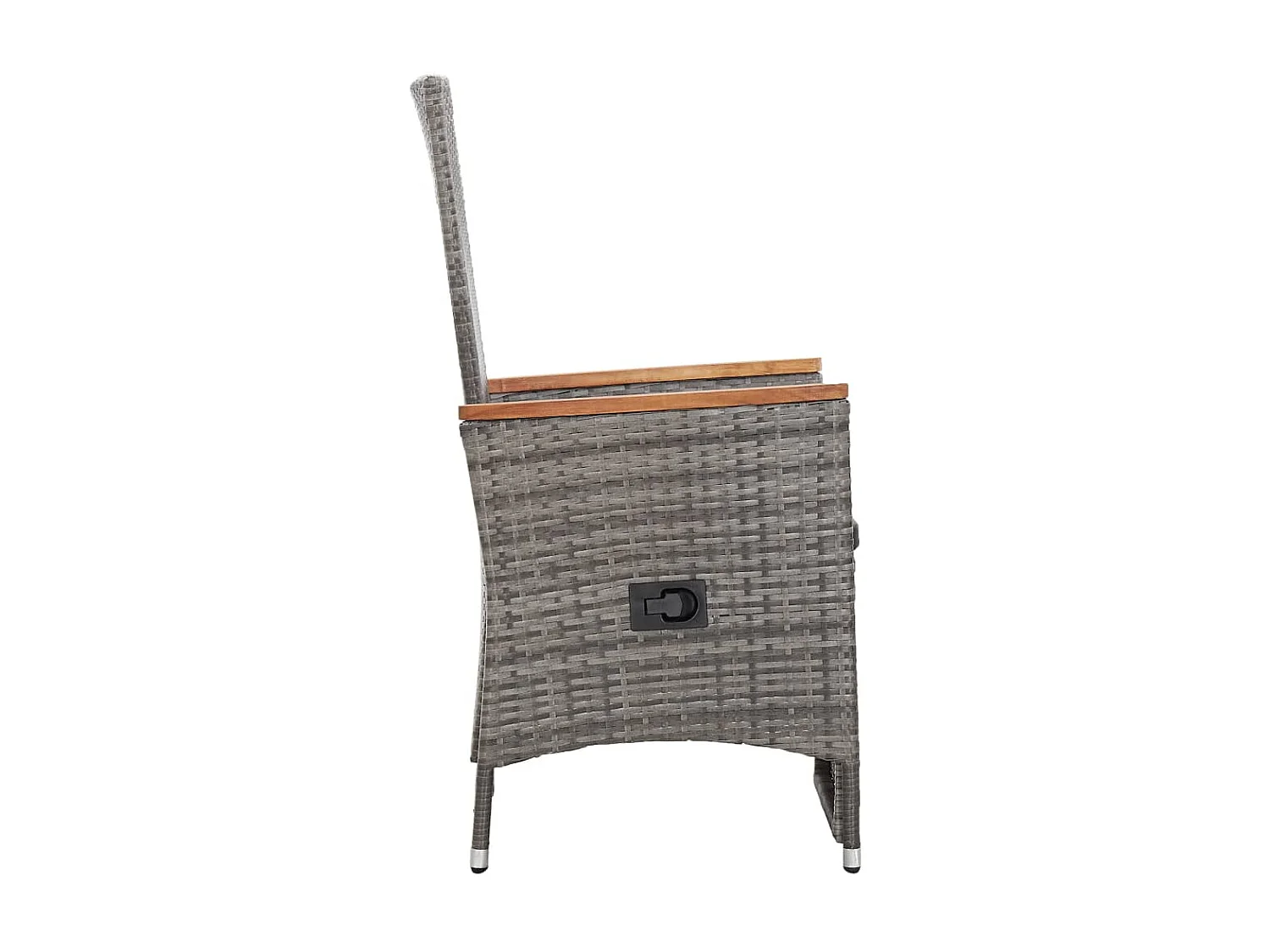 Chaise inclinable de jardin 2pc et coussins Résine tressée Gris SEF75069