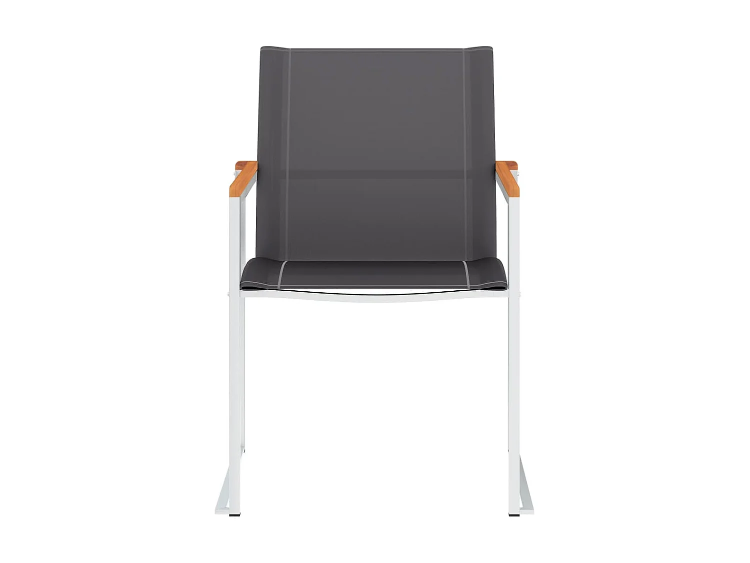 Chaises de jardin 2 pcs Textilène et acier inoxydable Gris SEF85366