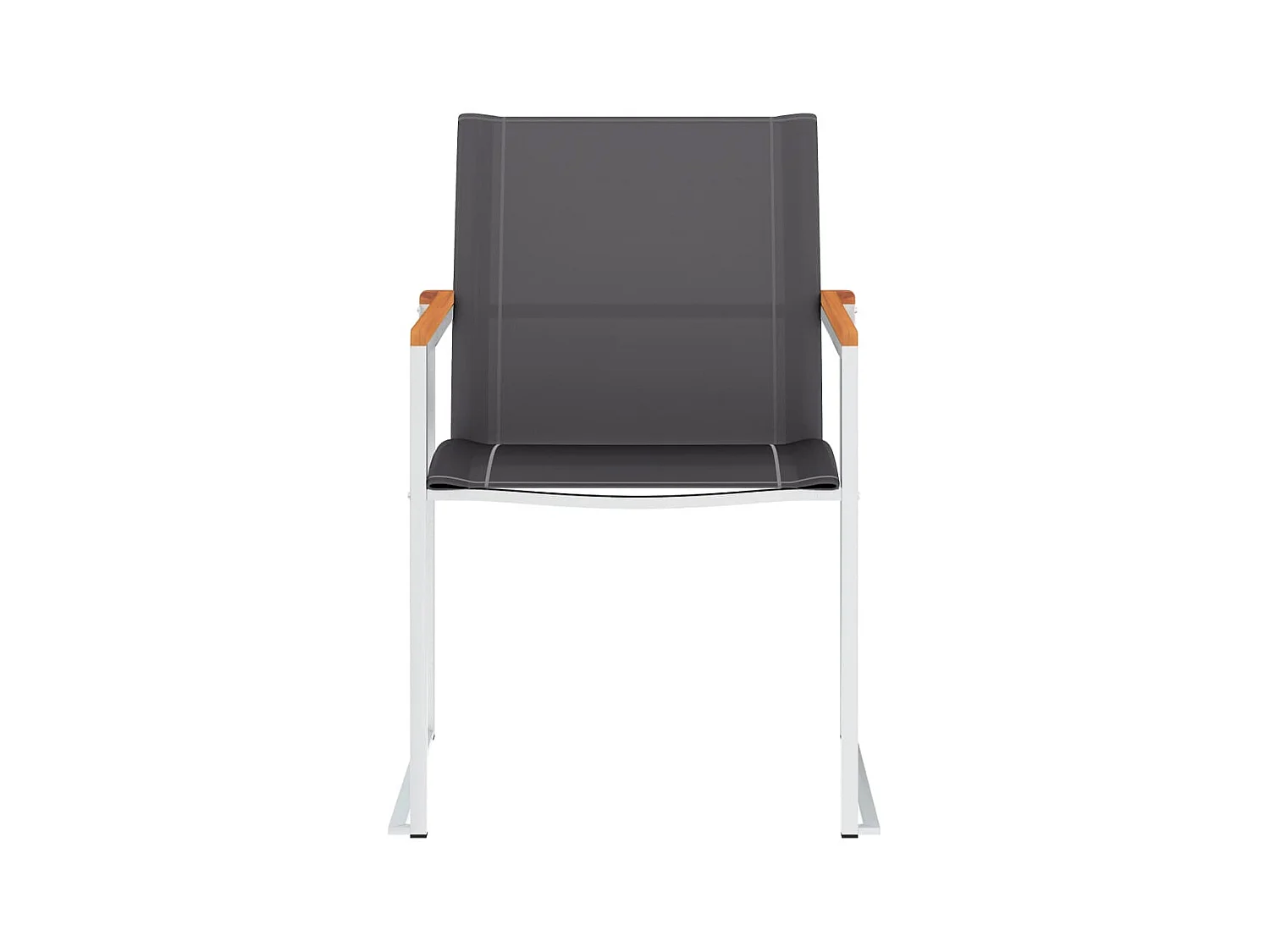 Chaises de jardin 2 pcs Textilène et acier inoxydable Gris SEF85366