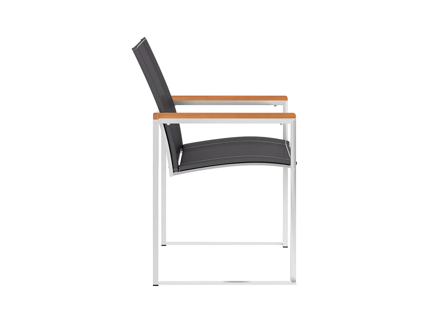 Chaises de jardin 2 pcs Textilène et acier inoxydable Gris SEF85366