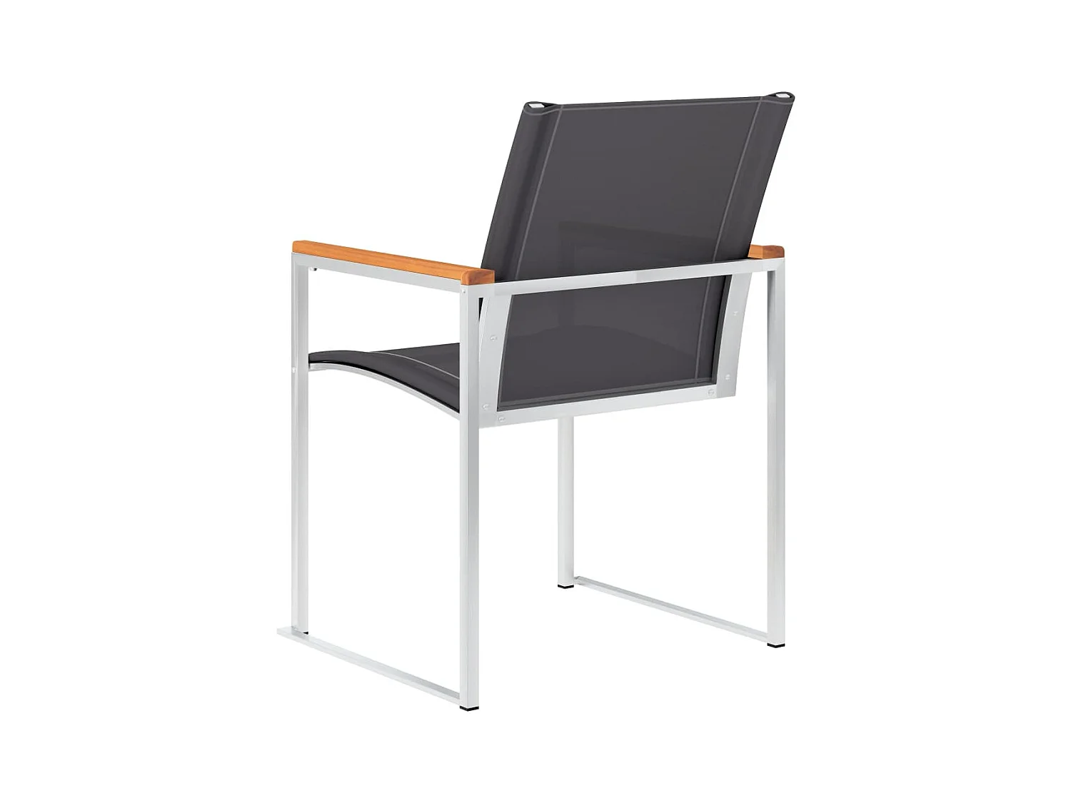 Chaises de jardin 2 pcs Textilène et acier inoxydable Gris SEF85366