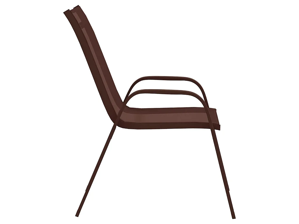 Tuinstoelen stapelbaar 2 st textileen stof bruin NL14923