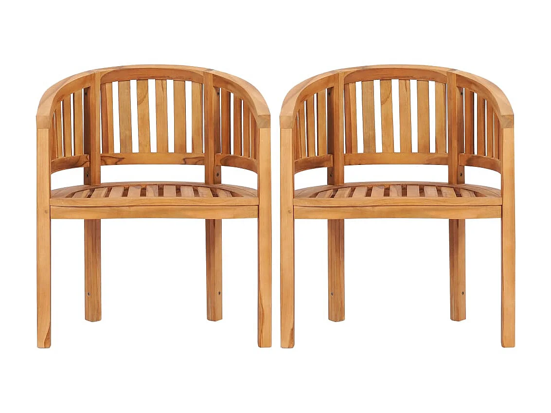 Chaises en forme de banane 2 pcs Bois de teck solide SEF65461