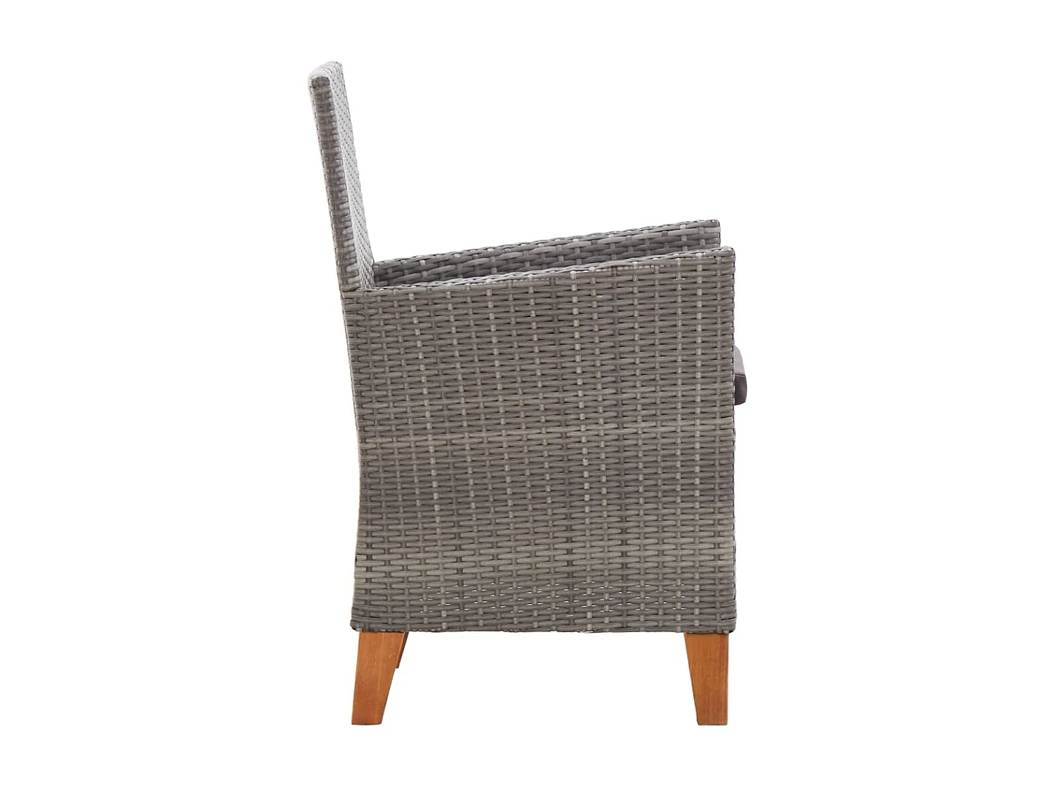 Juego de 2 Sillas de jardín con cojines ratán sintético gris KOW81207