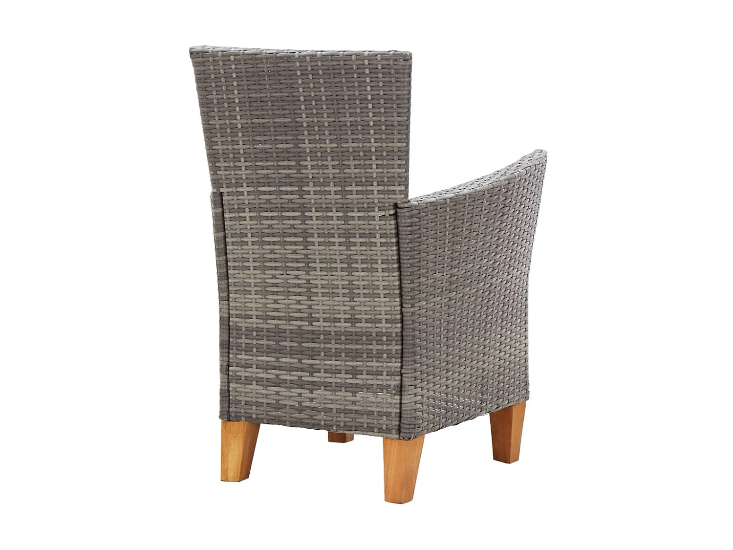 Chaises de jardin 2 pcs avec coussins Résine tressée Gris SEF57143