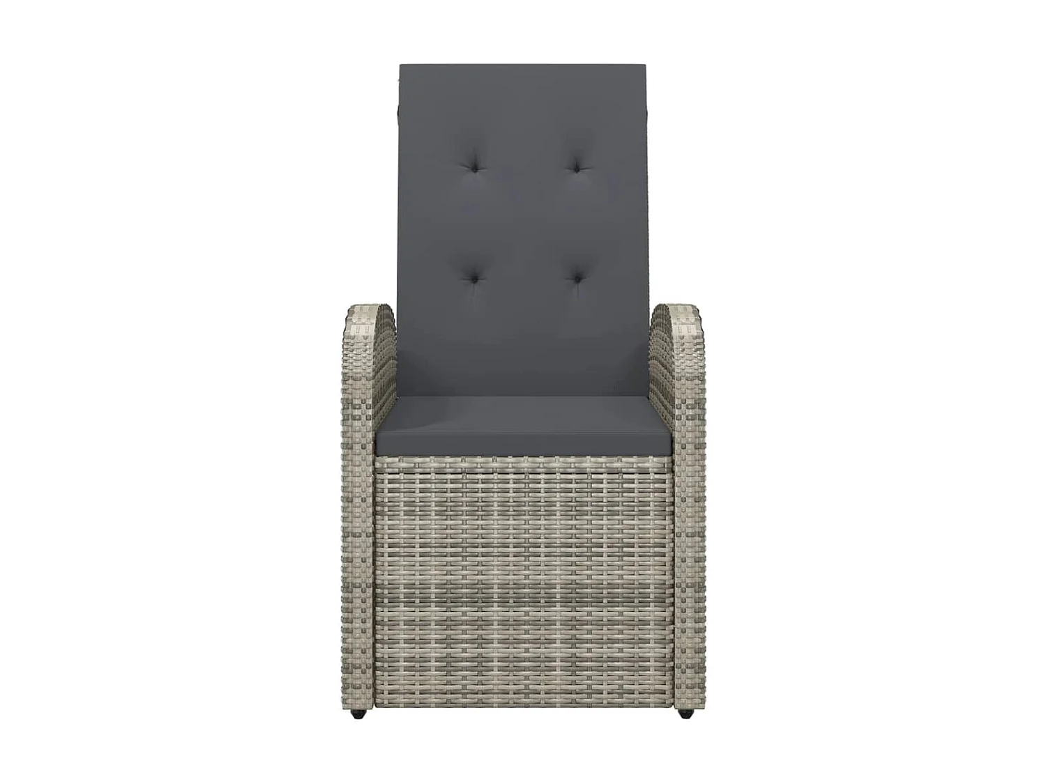 Chaise inclinable de jardin 2pc et coussins Résine tressée Gris SEF72274