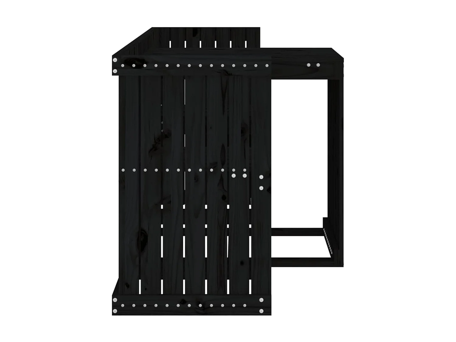 Set de balcon 2 places noir bois de pin massif GFDF17311