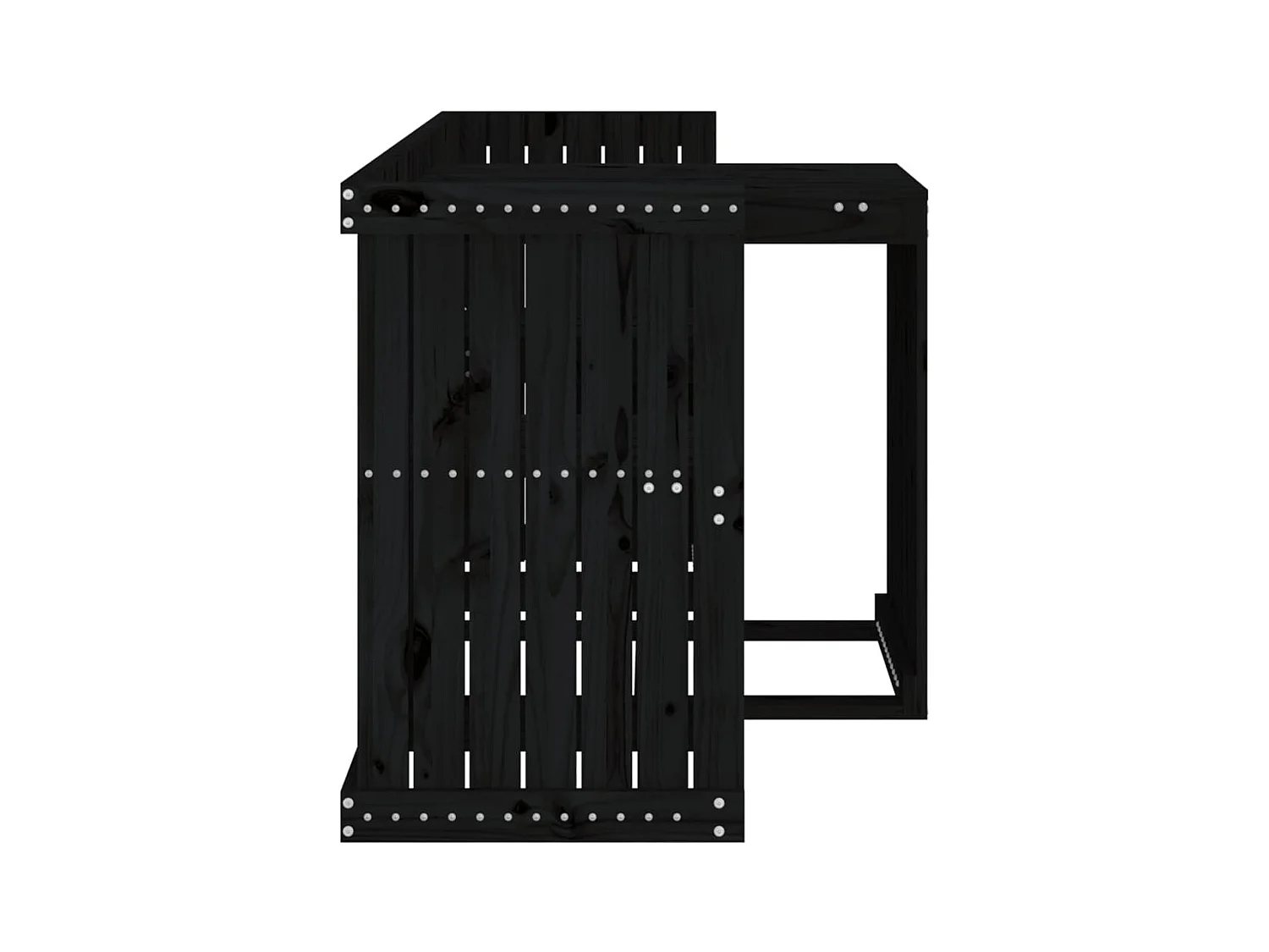 Juego de balcón 2 plazas madera maciza de pino negro YOE86547