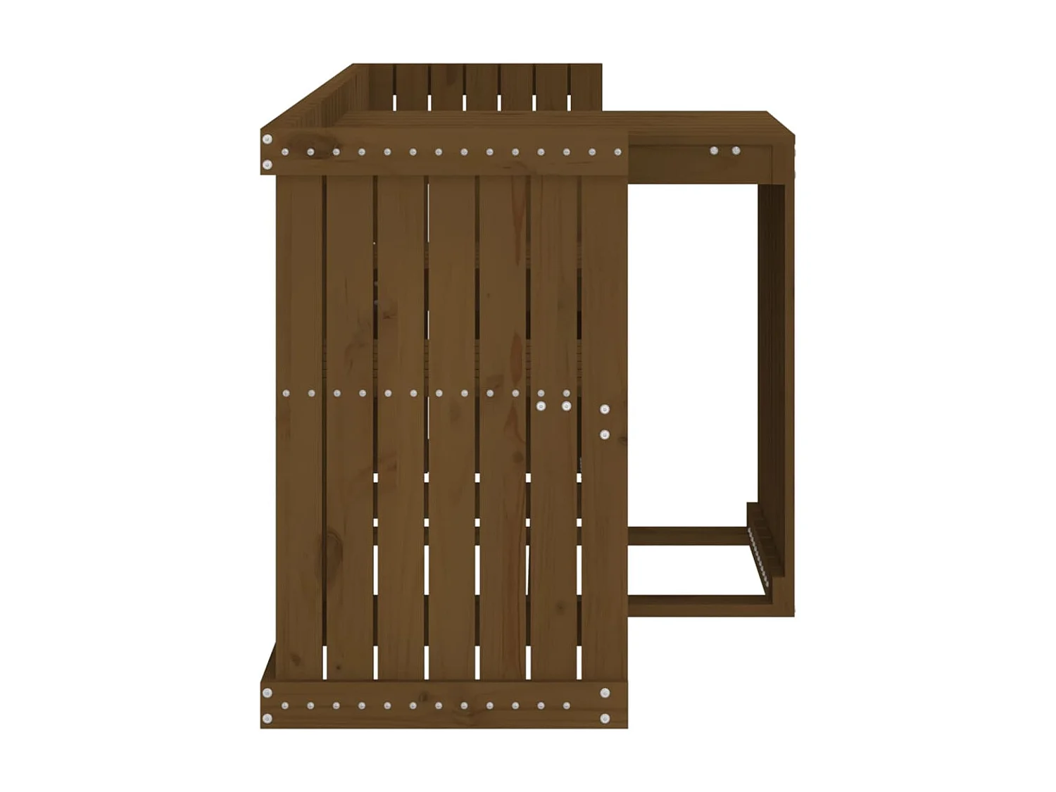 Set de balcon 2 places marron miel bois de pin massif GFDF38282