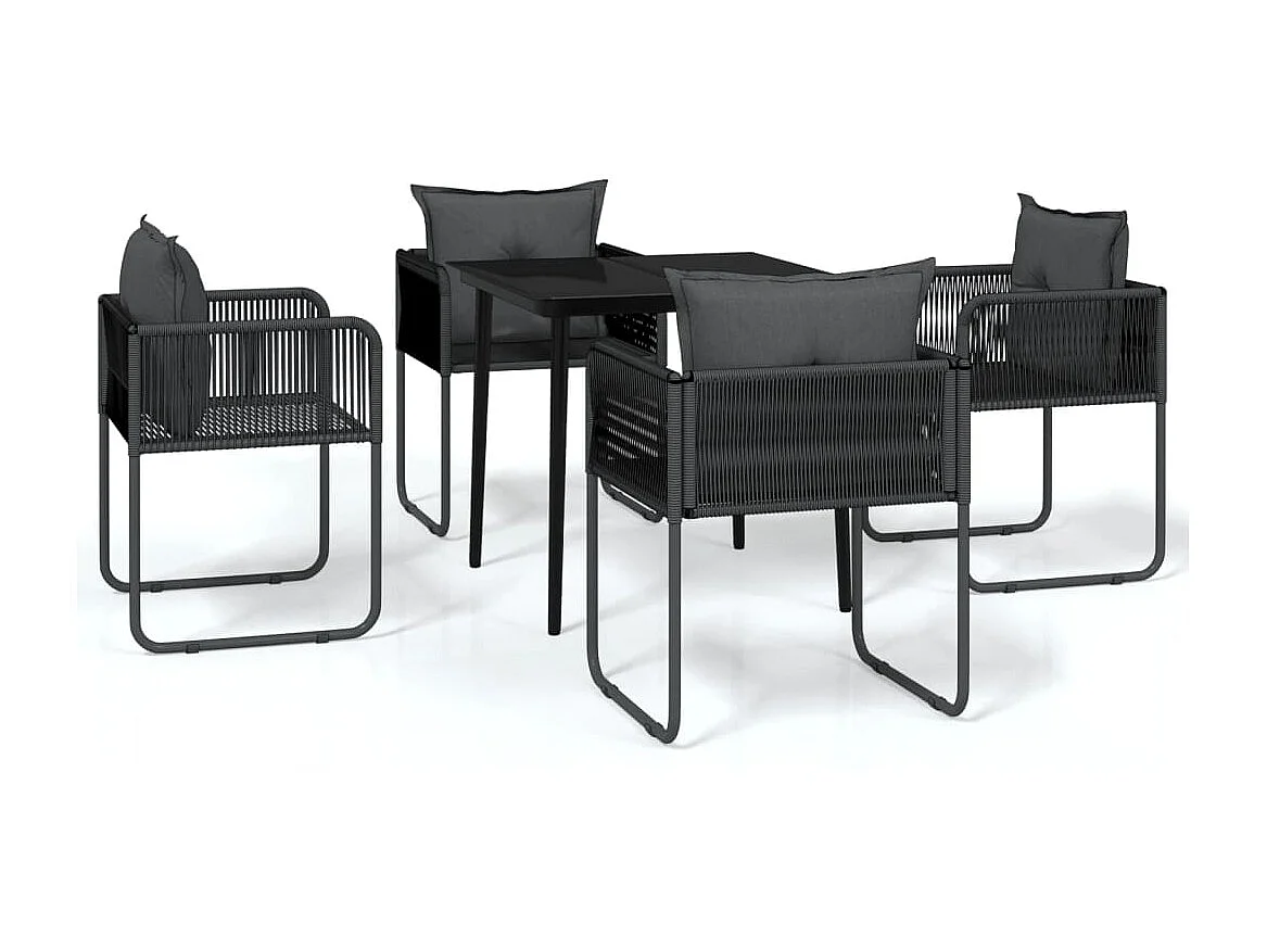 Ensemble à manger de jardin 5 pcs Noir GFDF73520